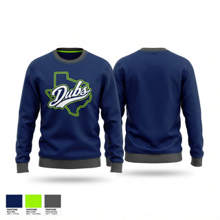 Crew Neck Sweatshirt, Texas Dubs, Softball, Teamtime, Team time, sublimation, custom sports apparel, team uniforms, spirit wear, spiritwear, sports uniforms, custom shirts, team store, custom team store, fundraiser sports, apparel fundraiser