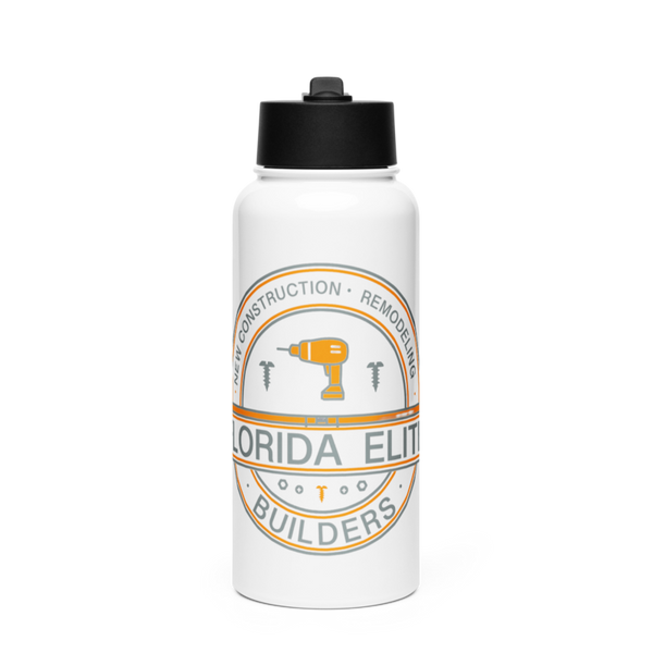 Florida Elite Builders 43612158 Stainless Steel Water Bottle with a Straw Lid