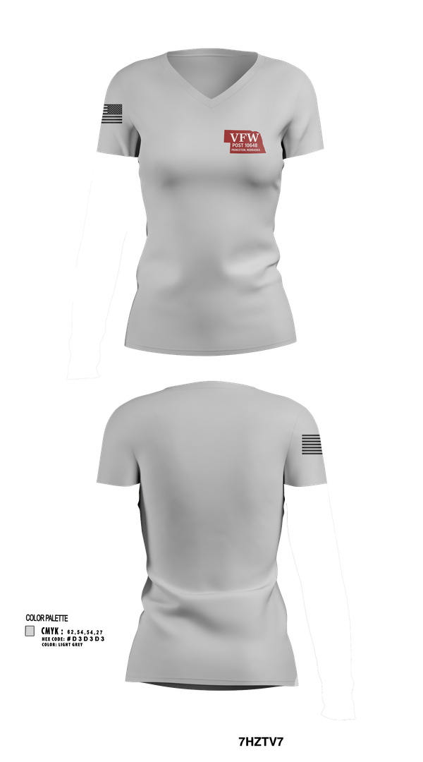 Womens Short Sleeve Vneck Shirt, VFW Post 10648, , Teamtime, Team time, sublimation, custom sports apparel, team uniforms, spirit wear, spiritwear, sports uniforms, custom shirts, team store, custom team store, fundraiser sports, apparel fundraiser