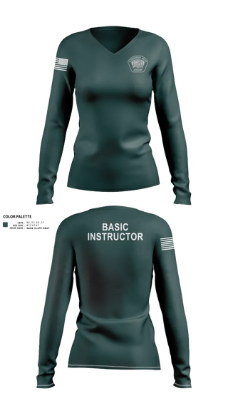 Womens Long Sleeve Vneck Shirt, Academy- Basic Unit, Police, Teamtime, Team time, sublimation, custom sports apparel, team uniforms, spirit wear, spiritwear, sports uniforms, custom shirts, team store, custom team store, fundraiser sports, apparel fundraiser