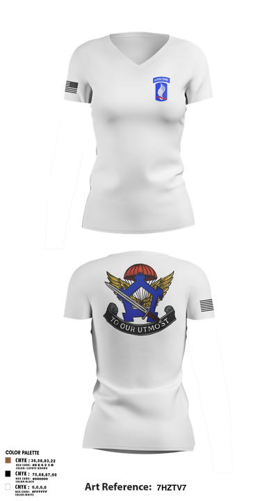 HHC, Brigade Support Battalion 173D IBCT(A) 58990050 Women's Short Sleeve V-neck Shirt - 2