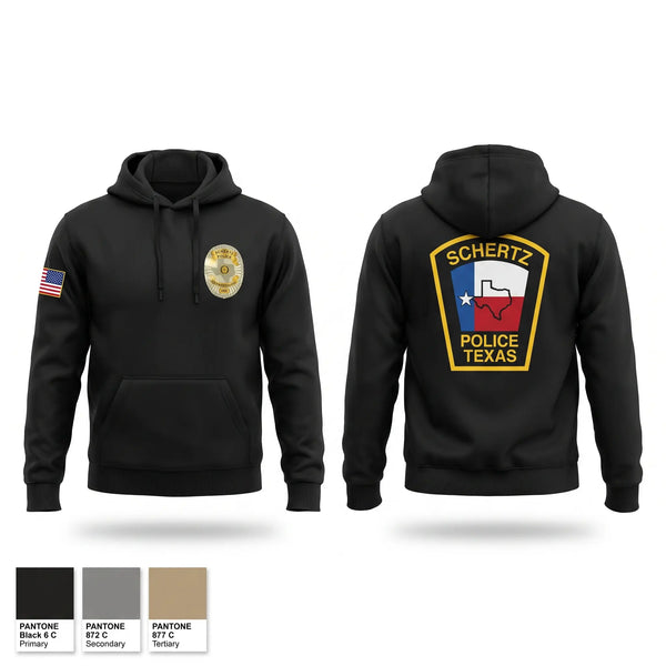 Hoodie, Schertz, Police, Teamtime, Team time, sublimation, custom sports apparel, team uniforms, spirit wear, spiritwear, sports uniforms, custom shirts, team store, custom team store, fundraiser sports, apparel fundraiser