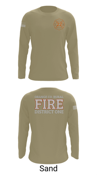 Long Sleeve Performance Shirt, Orange County Rural District 1 Fire Department, , Teamtime, Team time, sublimation, custom sports apparel, team uniforms, spirit wear, spiritwear, sports uniforms, custom shirts, team store, custom team store, fundraiser sports, apparel fundraiser