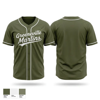 Full Button Baseball Jersey, Greeneville Marlins, Baseball, Teamtime, Team time, sublimation, custom sports apparel, team uniforms, spirit wear, spiritwear, sports uniforms, custom shirts, team store, custom team store, fundraiser sports, apparel fundraiser