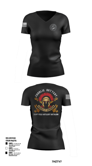 Womens Short Sleeve Vneck Shirt, Charlie Battery 2-114th FA, , Teamtime, Team time, sublimation, custom sports apparel, team uniforms, spirit wear, spiritwear, sports uniforms, custom shirts, team store, custom team store, fundraiser sports, apparel fundraiser