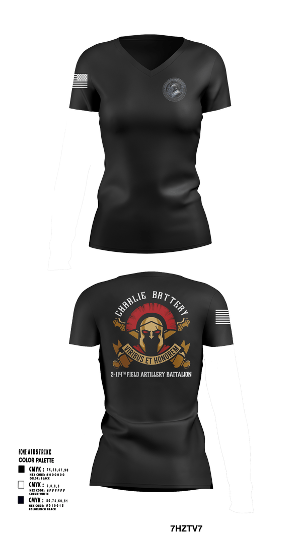 Womens Short Sleeve Vneck Shirt, Charlie Battery 2-114th FA, , Teamtime, Team time, sublimation, custom sports apparel, team uniforms, spirit wear, spiritwear, sports uniforms, custom shirts, team store, custom team store, fundraiser sports, apparel fundraiser