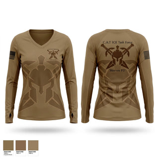 Womens Long Sleeve Vneck Shirt, MORVEN POLICE DEPT, Police, Teamtime, Team time, sublimation, custom sports apparel, team uniforms, spirit wear, spiritwear, sports uniforms, custom shirts, team store, custom team store, fundraiser sports, apparel fundraiser