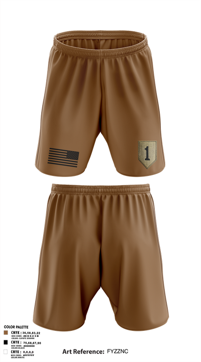 1st infantry division 88621490 Athletic Shorts With Pockets - 1