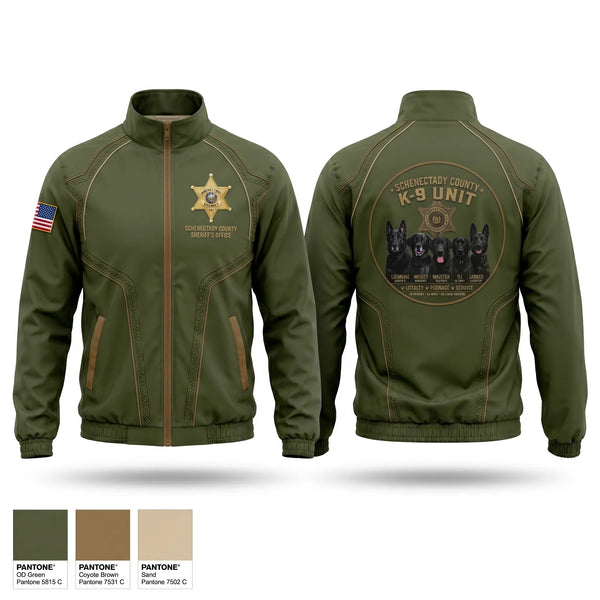 Windbreaker, Schenectady County Sheriff K9, Police, Teamtime, Team time, sublimation, custom sports apparel, team uniforms, spirit wear, spiritwear, sports uniforms, custom shirts, team store, custom team store, fundraiser sports, apparel fundraiser