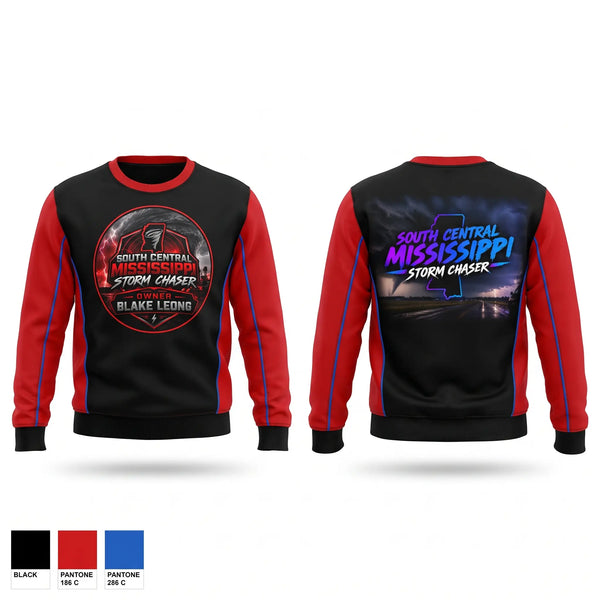 Crew Neck Sweatshirt, South central Mississippi storm chasers, , Teamtime, Team time, sublimation, custom sports apparel, team uniforms, spirit wear, spiritwear, sports uniforms, custom shirts, team store, custom team store, fundraiser sports, apparel fundraiser