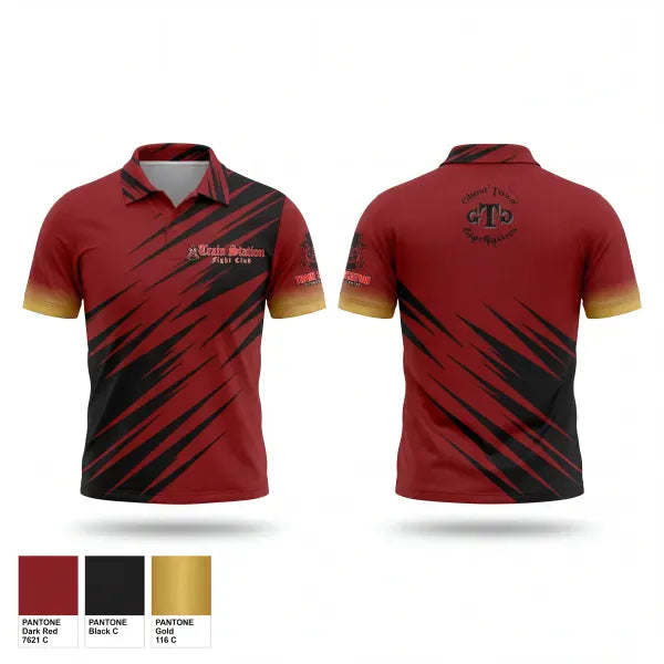 Short Sleeve Performance Polo, Train Station Fight Club, Spirit Store, Teamtime, Team time, sublimation, custom sports apparel, team uniforms, spirit wear, spiritwear, sports uniforms, custom shirts, team store, custom team store, fundraiser sports, apparel fundraiser
