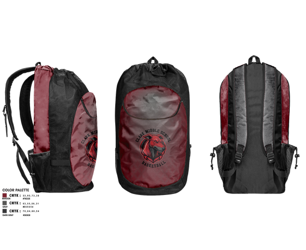 Gear Bag, Clark Middle School, Men's Basketball, Teamtime, Team time, sublimation, custom sports apparel, team uniforms, spirit wear, spiritwear, sports uniforms, custom shirts, team store, custom team store, fundraiser sports, apparel fundraiser