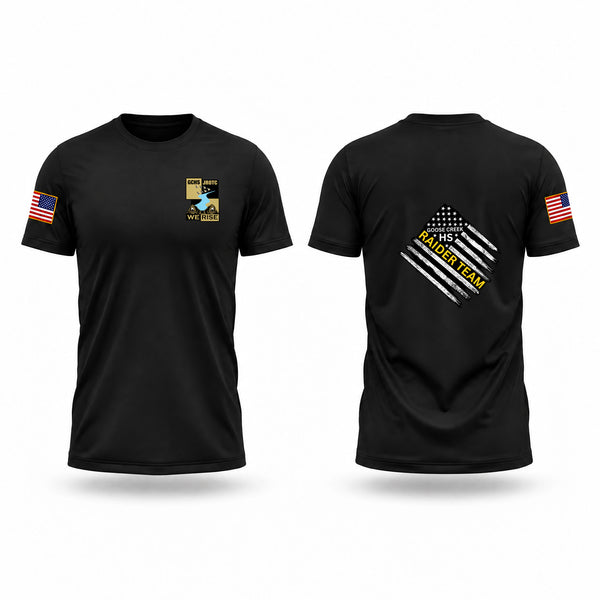 Old School Cotton Feel Shirt, Goose Creek High School Raider Team, Bowling, Teamtime, Team time, sublimation, custom sports apparel, team uniforms, spirit wear, spiritwear, sports uniforms, custom shirts, team store, custom team store, fundraiser sports, apparel fundraiser
