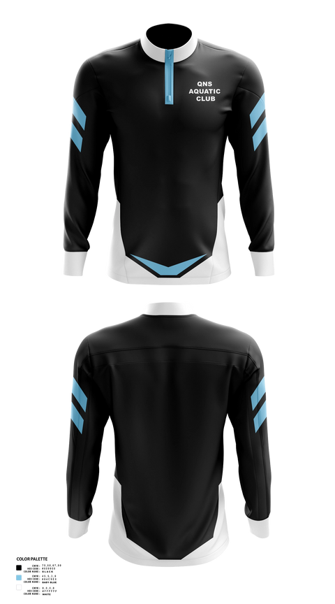 Quarter Zip Jacket, QNS Aquatic Club, Swimming, Teamtime, Team time, sublimation, custom sports apparel, team uniforms, spirit wear, spiritwear, sports uniforms, custom shirts, team store, custom team store, fundraiser sports, apparel fundraiser