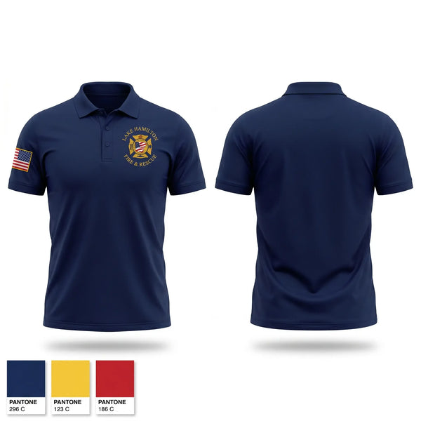 Short Sleeve Performance Polo, Lake Hamilton Fire Rescue, Fire Department, Teamtime, Team time, sublimation, custom sports apparel, team uniforms, spirit wear, spiritwear, sports uniforms, custom shirts, team store, custom team store, fundraiser sports, apparel fundraiser