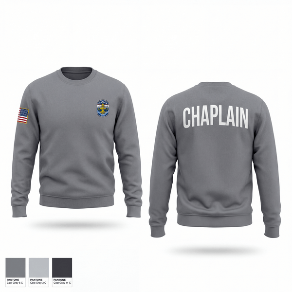 Crew Neck Sweatshirt, Chaplain, Police, Teamtime, Team time, sublimation, custom sports apparel, team uniforms, spirit wear, spiritwear, sports uniforms, custom shirts, team store, custom team store, fundraiser sports, apparel fundraiser