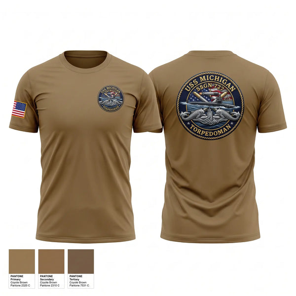 Short Sleeve Performance Shirt, USS Michigan TorpedoMan, Navy, Teamtime, Team time, sublimation, custom sports apparel, team uniforms, spirit wear, spiritwear, sports uniforms, custom shirts, team store, custom team store, fundraiser sports, apparel fundraiser