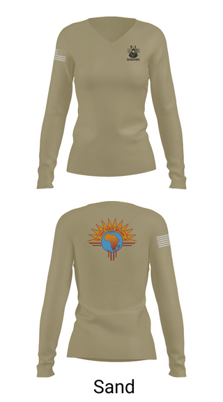 Womens Long Sleeve Vneck Shirt, TF BATAAN S1, Army, Teamtime, Team time, sublimation, custom sports apparel, team uniforms, spirit wear, spiritwear, sports uniforms, custom shirts, team store, custom team store, fundraiser sports, apparel fundraiser