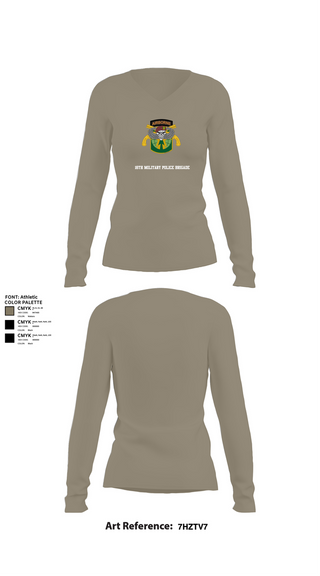 Womens Long Sleeve Vneck Shirt, 16th Military Police Brigade, , Teamtime, Team time, sublimation, custom sports apparel, team uniforms, spirit wear, spiritwear, sports uniforms, custom shirts, team store, custom team store, fundraiser sports, apparel fundraiser