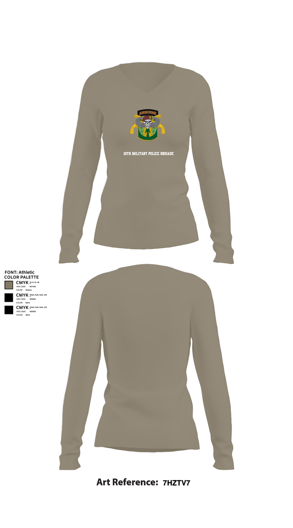 Womens Long Sleeve Vneck Shirt, 16th Military Police Brigade, , Teamtime, Team time, sublimation, custom sports apparel, team uniforms, spirit wear, spiritwear, sports uniforms, custom shirts, team store, custom team store, fundraiser sports, apparel fundraiser