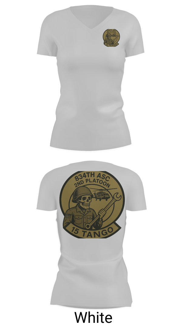 Womens Short Sleeve Vneck Shirt, B-Co 834th ASB, National Guard, Teamtime, Team time, sublimation, custom sports apparel, team uniforms, spirit wear, spiritwear, sports uniforms, custom shirts, team store, custom team store, fundraiser sports, apparel fundraiser