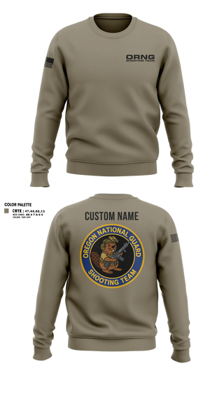 Crew Neck Sweatshirt, Oregon national guard shooting team, Army, Teamtime, Team time, sublimation, custom sports apparel, team uniforms, spirit wear, spiritwear, sports uniforms, custom shirts, team store, custom team store, fundraiser sports, apparel fundraiser