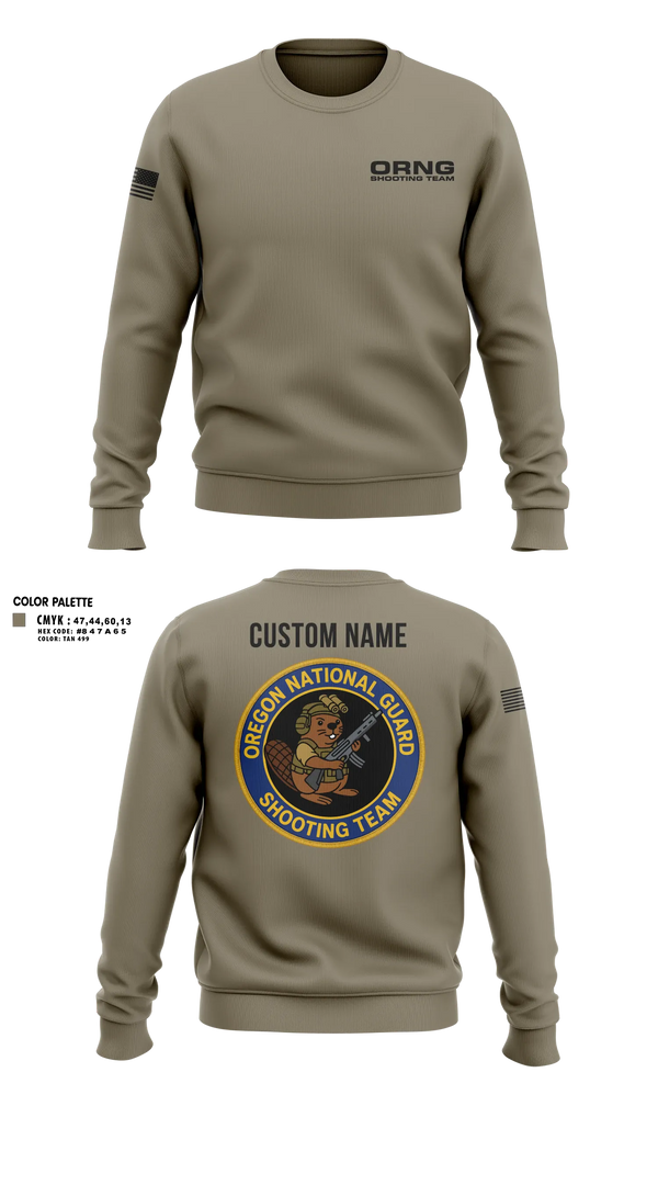 Crew Neck Sweatshirt, Oregon national guard shooting team, Army, Teamtime, Team time, sublimation, custom sports apparel, team uniforms, spirit wear, spiritwear, sports uniforms, custom shirts, team store, custom team store, fundraiser sports, apparel fundraiser