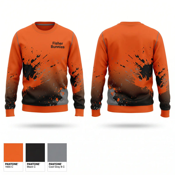 Crew Neck Sweatshirt, Fisher Bunnies, Cross Country, Teamtime, Team time, sublimation, custom sports apparel, team uniforms, spirit wear, spiritwear, sports uniforms, custom shirts, team store, custom team store, fundraiser sports, apparel fundraiser