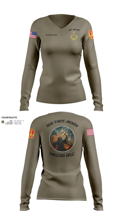 HHB, 31st ADA BDE 93964777 Women's Long Sleeve V-neck Shirt - 33