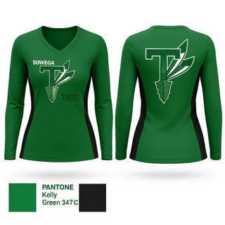 Womens Long Sleeve Vneck Shirt, SOWEGA TRIBE, Softball, Teamtime, Team time, sublimation, custom sports apparel, team uniforms, spirit wear, spiritwear, sports uniforms, custom shirts, team store, custom team store, fundraiser sports, apparel fundraiser