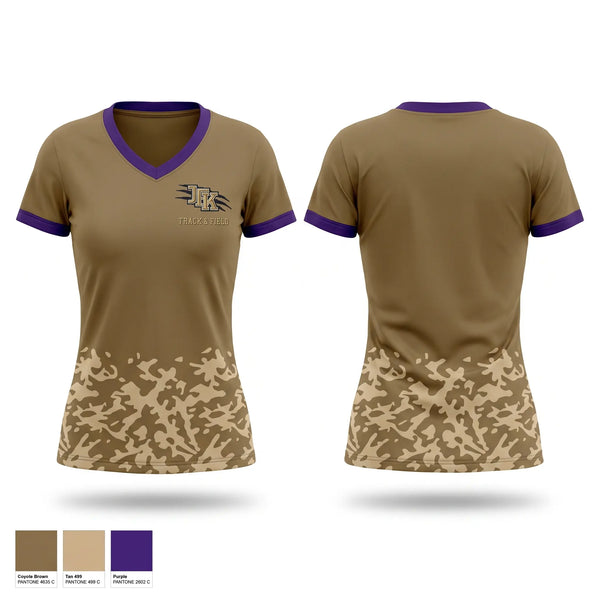 Womens Short Sleeve Vneck Shirt, Cougars, Track & Field, Teamtime, Team time, sublimation, custom sports apparel, team uniforms, spirit wear, spiritwear, sports uniforms, custom shirts, team store, custom team store, fundraiser sports, apparel fundraiser