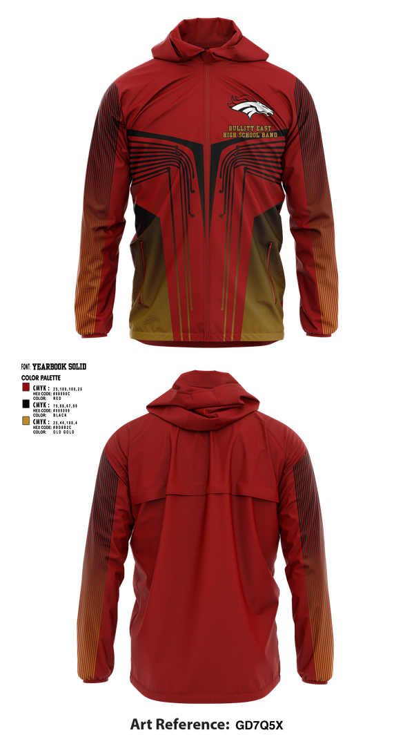 Windbreaker, Bullitt East High School Band, Spirit Store, Teamtime, Team time, sublimation, custom sports apparel, team uniforms, spirit wear, spiritwear, sports uniforms, custom shirts, team store, custom team store, fundraiser sports, apparel fundraiser