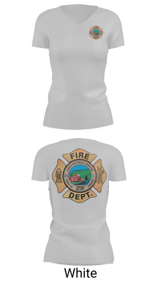 Womens Short Sleeve Vneck Shirt, Cedar Bluff Fire Department, Fire Department, Teamtime, Team time, sublimation, custom sports apparel, team uniforms, spirit wear, spiritwear, sports uniforms, custom shirts, team store, custom team store, fundraiser sports, apparel fundraiser