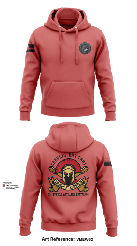 Hoodie, Charlie Battery 2-114th FA, , Teamtime, Team time, sublimation, custom sports apparel, team uniforms, spirit wear, spiritwear, sports uniforms, custom shirts, team store, custom team store, fundraiser sports, apparel fundraiser