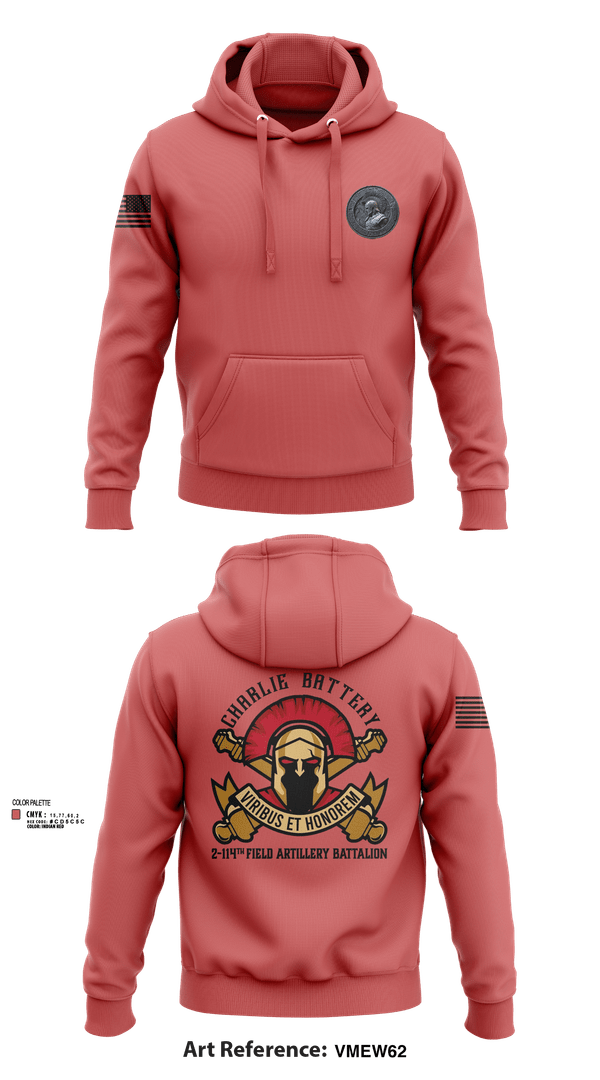 Hoodie, Charlie Battery 2-114th FA, , Teamtime, Team time, sublimation, custom sports apparel, team uniforms, spirit wear, spiritwear, sports uniforms, custom shirts, team store, custom team store, fundraiser sports, apparel fundraiser