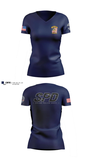 Womens Short Sleeve Vneck Shirt, Salem Police Department, Police, Teamtime, Team time, sublimation, custom sports apparel, team uniforms, spirit wear, spiritwear, sports uniforms, custom shirts, team store, custom team store, fundraiser sports, apparel fundraiser