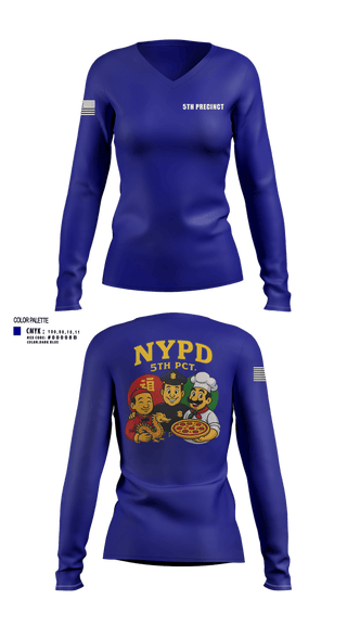 Womens Long Sleeve Vneck Shirt, 5th Precinct, Police, Teamtime, Team time, sublimation, custom sports apparel, team uniforms, spirit wear, spiritwear, sports uniforms, custom shirts, team store, custom team store, fundraiser sports, apparel fundraiser