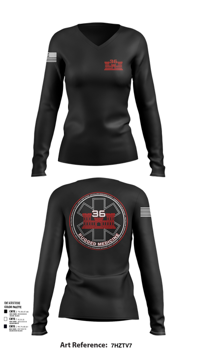 36 Engineer Brigade 21173189 Women's Long Sleeve V-neck Shirt - 102