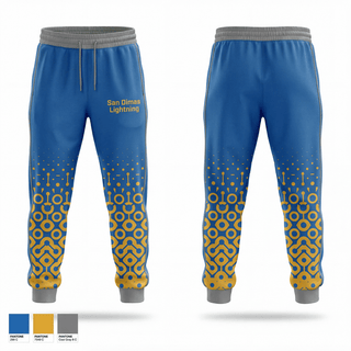 Sweatpants, San Dimas Lightning, Baseball, Teamtime, Team time, sublimation, custom sports apparel, team uniforms, spirit wear, spiritwear, sports uniforms, custom shirts, team store, custom team store, fundraiser sports, apparel fundraiser