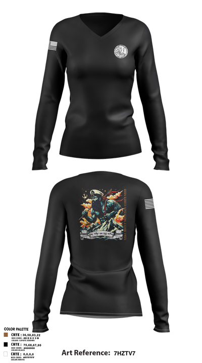 Ntag Rocky Mountain 83988084 Women's Long Sleeve V-neck Shirt - 3