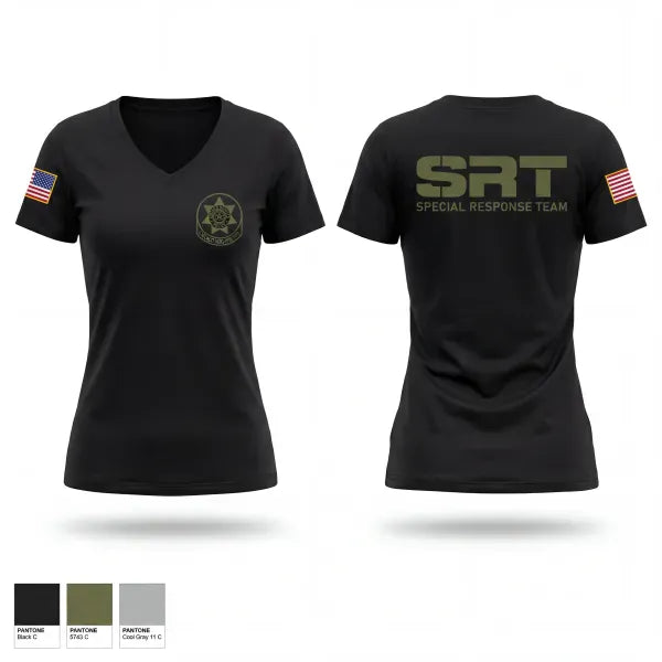 Womens Short Sleeve Vneck Shirt, Chicago Heights Community Response Team, Police, Teamtime, Team time, sublimation, custom sports apparel, team uniforms, spirit wear, spiritwear, sports uniforms, custom shirts, team store, custom team store, fundraiser sports, apparel fundraiser