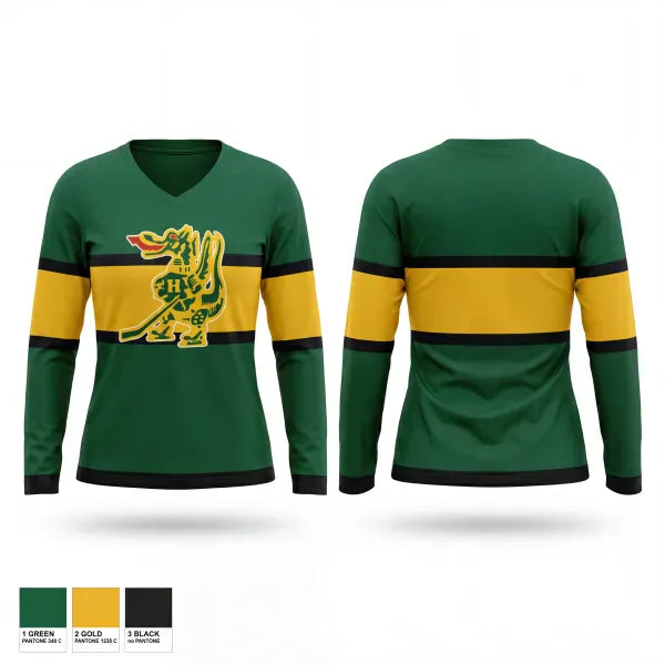 Womens Long Sleeve Vneck Shirt, Hamden Dragons, Ice Hockey, Teamtime, Team time, sublimation, custom sports apparel, team uniforms, spirit wear, spiritwear, sports uniforms, custom shirts, team store, custom team store, fundraiser sports, apparel fundraiser