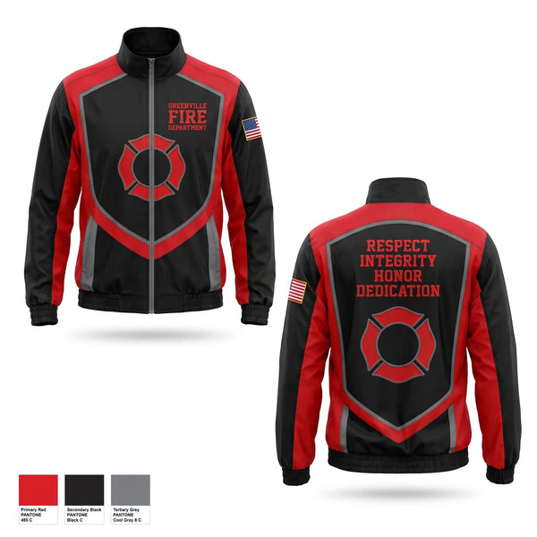 Windbreaker, Greenville Fire Department, Fire Department, Teamtime, Team time, sublimation, custom sports apparel, team uniforms, spirit wear, spiritwear, sports uniforms, custom shirts, team store, custom team store, fundraiser sports, apparel fundraiser