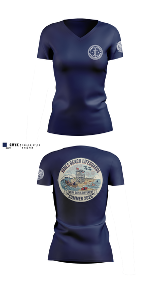 Womens Short Sleeve Vneck Shirt, Jones Beach Lifeguard Corp, , Teamtime, Team time, sublimation, custom sports apparel, team uniforms, spirit wear, spiritwear, sports uniforms, custom shirts, team store, custom team store, fundraiser sports, apparel fundraiser