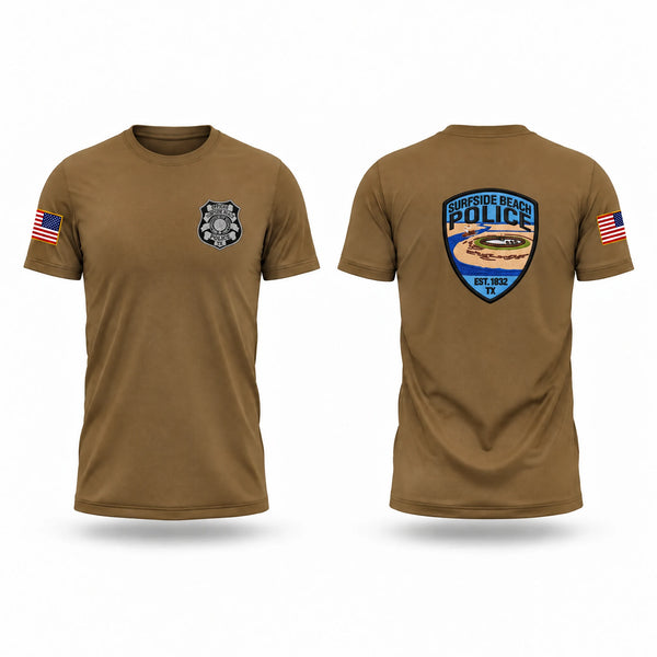 Surfside Beach Tx, Police Old School Cotton Feel Shirt - 1