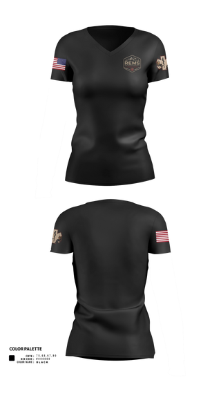 Womens Short Sleeve Vneck Shirt, Rapid Emergency Management, EMS/EMT, Teamtime, Team time, sublimation, custom sports apparel, team uniforms, spirit wear, spiritwear, sports uniforms, custom shirts, team store, custom team store, fundraiser sports, apparel fundraiser