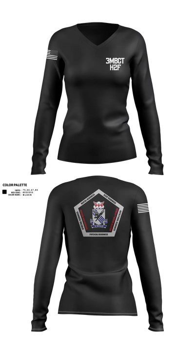 3BCT H2F 56762054 Women's Long Sleeve V-neck Shirt - 8