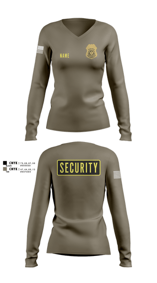 Womens Long Sleeve Vneck Shirt, NOLA PROTECTION GROUP, Police, Teamtime, Team time, sublimation, custom sports apparel, team uniforms, spirit wear, spiritwear, sports uniforms, custom shirts, team store, custom team store, fundraiser sports, apparel fundraiser