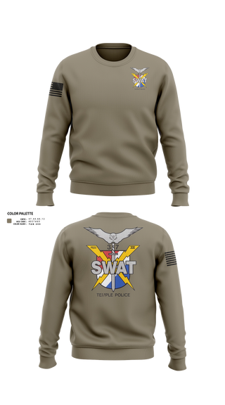 Crew Neck Sweatshirt, Temple SWAT, Police, Teamtime, Team time, sublimation, custom sports apparel, team uniforms, spirit wear, spiritwear, sports uniforms, custom shirts, team store, custom team store, fundraiser sports, apparel fundraiser