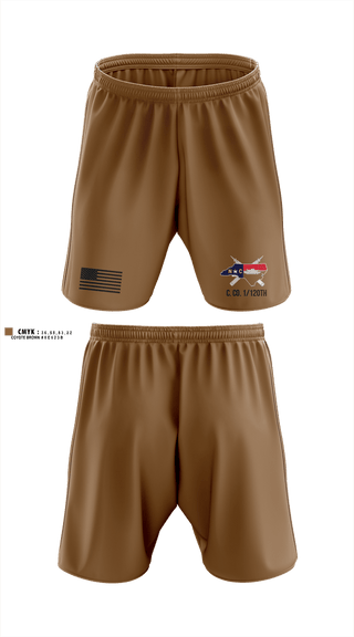 Athletic Shorts With Pockets, C. Co. 1-120 3rd PLT, Army, Teamtime, Team time, sublimation, custom sports apparel, team uniforms, spirit wear, spiritwear, sports uniforms, custom shirts, team store, custom team store, fundraiser sports, apparel fundraiser